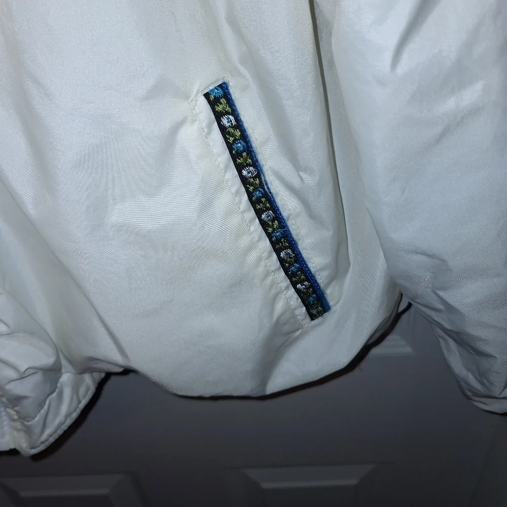 White Reversible Hooded Jacket Coat Medium Large